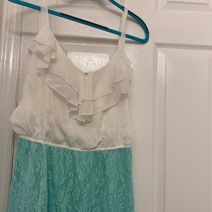 New without Tags XL Maurice’s White/Teal Lace Sundress